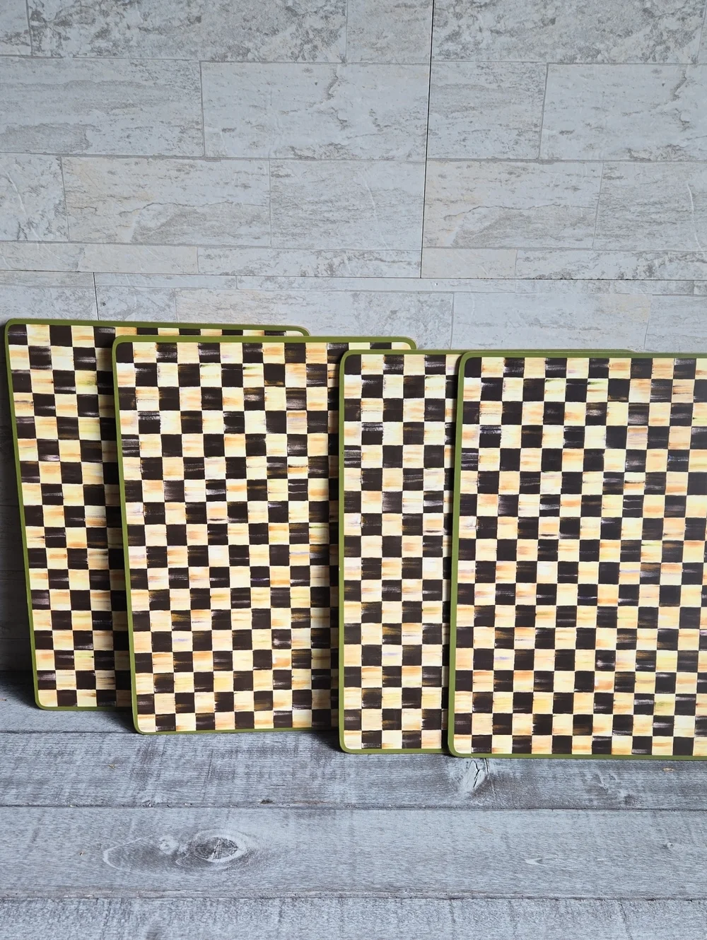 MacKenzie-Childs Courtly Check Cork-Back Placemats - Set of 4